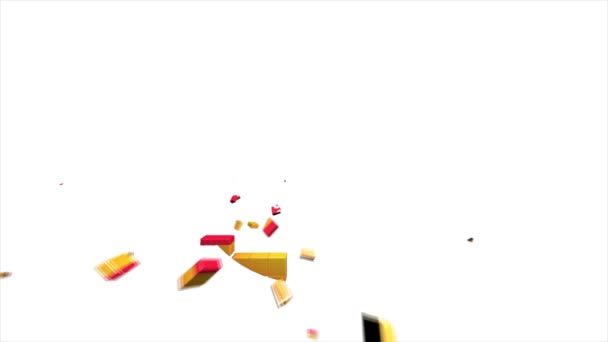 3D böse Emoji-Taste Animation mit zunehmendem Zählen von Zahlen auf isoliertem weißem Hintergrund — Stockvideo