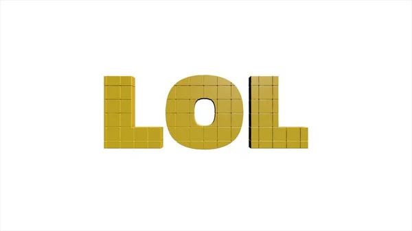 Beyaz arkaplandaki Lol-ifade metni. 4k