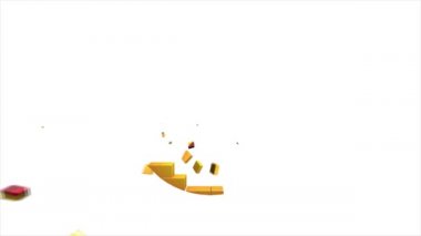 Beyaz arkaplanda artan sayı sayısına sahip 3B haha emoji düğmesi animasyonu