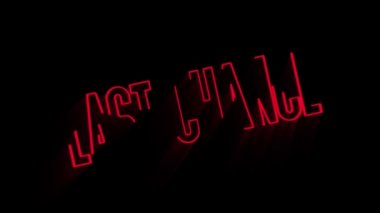 Son şans. Animasyon metni. Gri arka planda altın kelime. Yüksek kalite 4K giriş açıcı