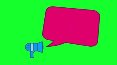 Konuşma baloncuklu megafon, giriş animasyonunu işe alıyordu. Metin açıklamalı başlık oluşturma işe alınıyor.