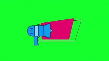 Konuşma baloncuklu megafon% 100 indirimli 3D harfler beyaz arkaplanda dönüyor