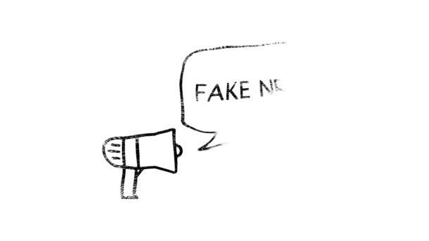 Τονισμένο Fake News τυπογραφία για τα κοινωνικά και ειδησεογραφικά μέσα ή έννοια μάρκετινγκ. 4k πλάνα. Μπορεί να χρησιμοποιηθεί ως επεξηγηματικό για ιστοσελίδες ή άλλους πόρους — Αρχείο Βίντεο