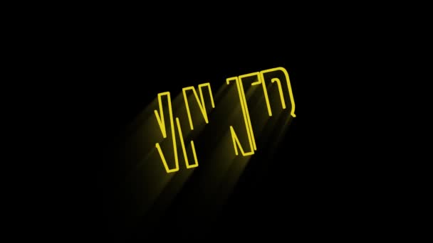 Word winner in neon style. Cartoon style neon and glossy winner text. Green winner text in neon. Design text for game — Vídeo de stock