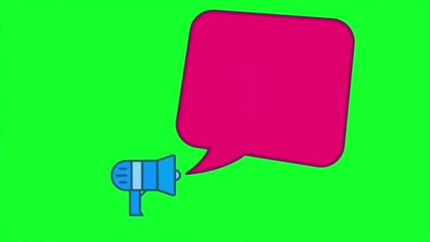 Megaphone with speech bubble 100 percent off 3d letters rotate on white background — Stock Video
