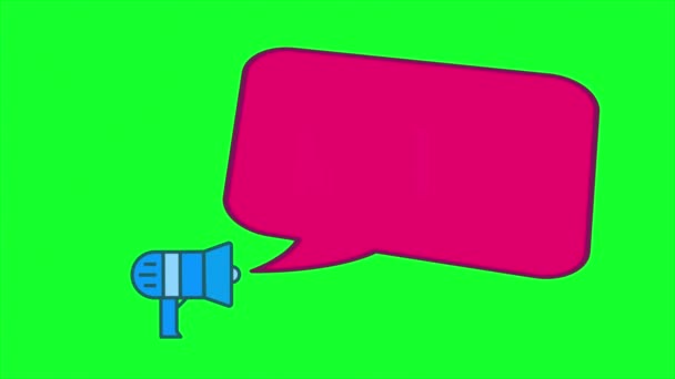 Retro style megaphone with speech bubble Black Friday animation. Black Friday text on the background of flying bags — Stock Video