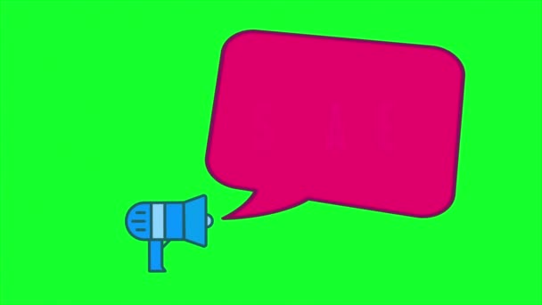 Last Chance. Text Animation. Megaphone with speech bubble High quality 4k intro opener — ストック動画