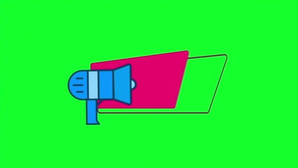Hei Hei kineettinen animoitu teksti megafoni puheen kupla. Suuri sosiaalisen median tausta tai lisätä tilkka väriä muokkaa. — kuvapankkivideo