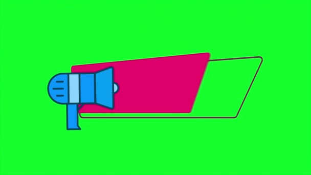 Megafono con bolla vocale Suggerimenti rapidi icona distintivo. Pronto per l'uso nella progettazione web o di stampa. illustrazione delle scorte. — Video Stock