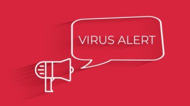 Tehlike sembolü çizimi. Virüs koruması. Bilgisayar virüsü alarmı. Güvenlik internet teknolojisi, veri güvenli.