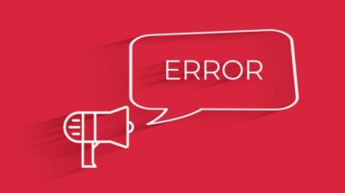 Hata. Sistem hatası. Konuşma baloncuklu megafon. Bilgisayar virüsü. Hacker saldırısı. Sistem hasarı. Sayfa bulunamadı. Bilgi Teknolojisi. Bilgi işlem. Sinyal yok. Kritik hata mesajı. 404