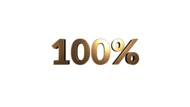 % 100 indirimli 3D harfler beyaz arkaplanda dönüyor