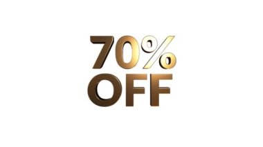 % 70 indirimli 3D harfler beyaz arkaplanda dönüyor