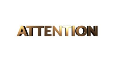 3D altın dikkat animasyon uyarı tasarım hareketi