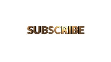 Kanal başlığı bitiş kartı video slaytı beyaz ekran ile kapanırken canlandırılmış abone