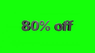 % 80 indirimli 3D harfler beyaz arkaplanda dönüyor