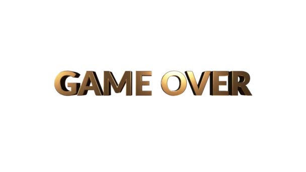 Game over gold text on animation. Retro, colorful video footage. — 图库视频影像