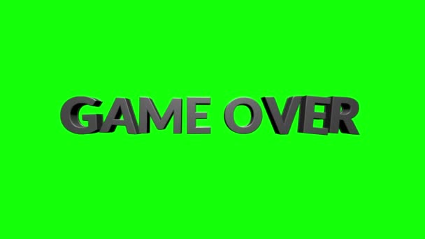 Game over gold text on animation. Retro, colorful video footage. — стокове відео