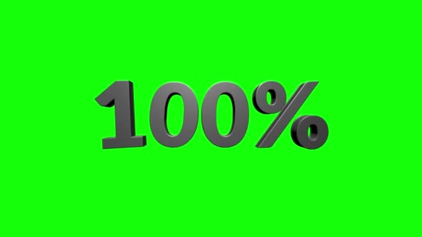 100 por cento fora de letras 3d girar sobre fundo branco — Vídeo de Stock