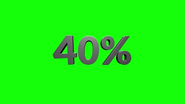 40 percent off 3d letters rotate on white background — Stock Video