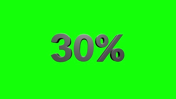 30 percent off 3d letters rotate on white background — Stock Video