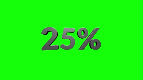 25 por cento fora de letras 3d girar sobre fundo branco — Vídeo de Stock