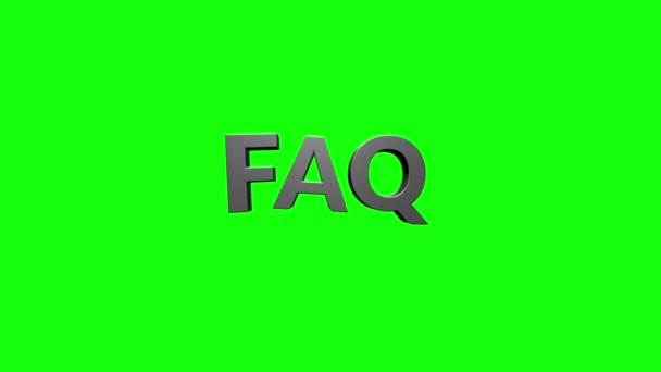 White Label with text FAQ information icon isolated on white background. Circle button with text FAQ. 4K Video motion graphic animation — Vídeo de stock