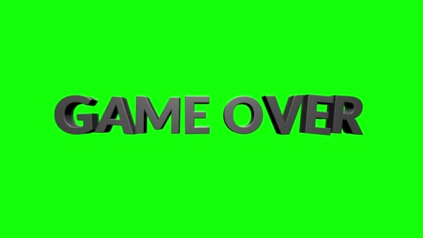 Game over gold text on animation. Retro, colorful video footage. — Vídeo de stock