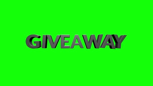 Giveaway text animation. Gold word on a white background. 4k and Full HD resolutions. Perfect for invitations, social media, intros and outros — Stock Video