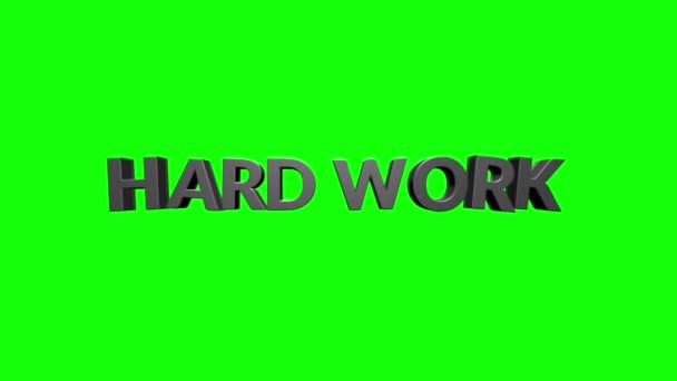 Hard work text animation. Gold word on a white background. 4k and Full HD resolutions. Perfect for invitations, social media, intros and outros — Vídeo de stock