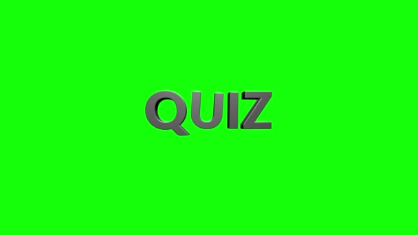 Texto publicitario de animación Quiz. Título revelan — Vídeo de stock