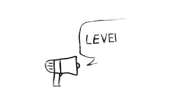 Level nach oben. Text Animation. Gold auf weißem Hintergrund. Hochwertiger 4k Intro Opener — Stockvideo