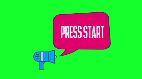 PresSS START başlığının animasyonu megafonda konuşma baloncuğu tarzı grafik arka planda beliriyor. 4k