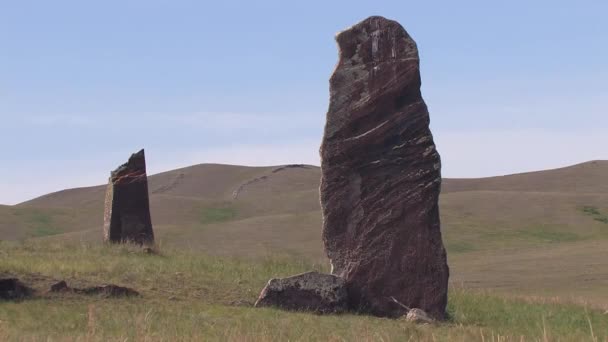 Menhirs khakassia - ein Erbe der Sensen — Stockvideo