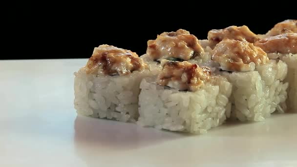 Sushi-Rollen — Stockvideo