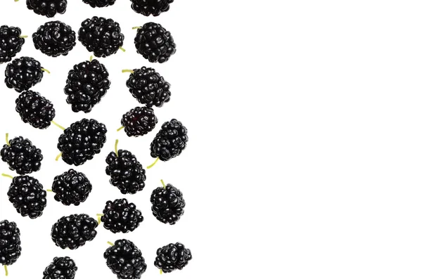 Olgun dut çilek beyaz bir arka plan üzerinde