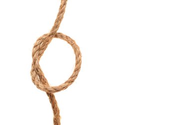 Beyaz bir arka plan üzerinde izole kenevir halat