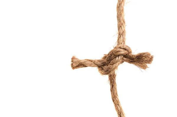 Конопляна мотузка ізольована на білому тлі — стокове фото