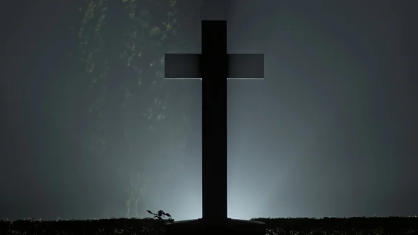 Hristian cmentarz krzyż — Zdjęcie stockowe