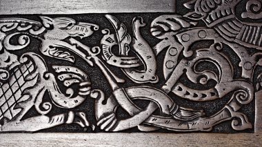 Viking Ahşap oyma bir kurt
