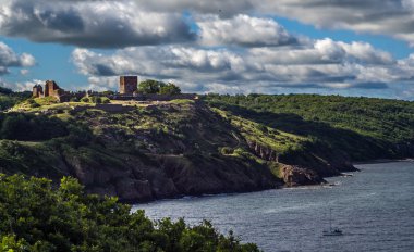Kale harabe Bornholm Danimarka Kuzey kısmında Hammershus