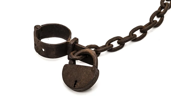 生锈的旧枷锁，用挂锁 — 图库照片