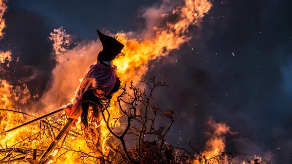 Witch Burning.  Burning a witch effigy