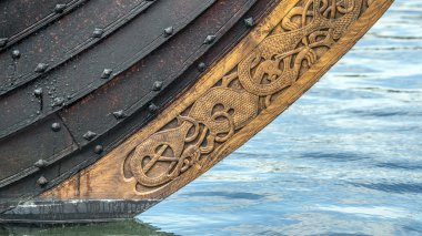 Viking ship bow keel ornaments clipart