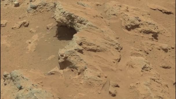 The Hottah rock outcrop, remnant of ancient streamed on Mars. Elements of this imagery furnished by NASA — Stock Video