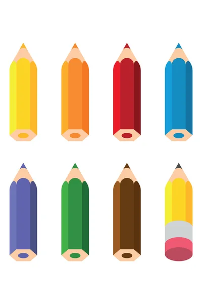 Conjunto de lápis coloridos —  Vetores de Stock