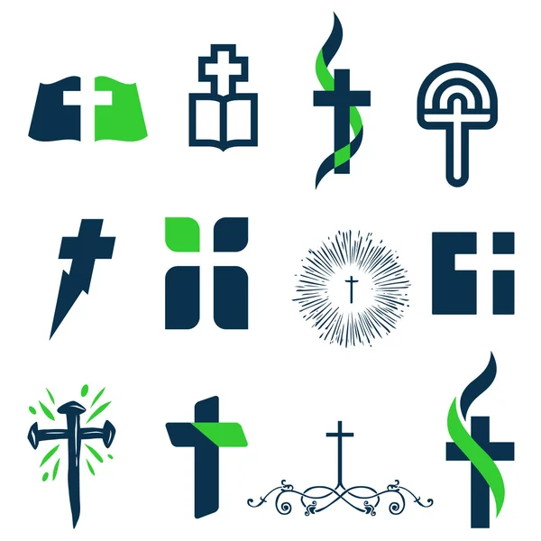 Collection of Cross logos Stock Vector