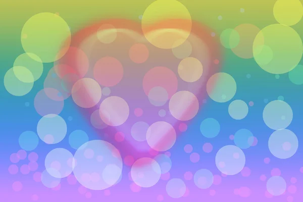 Sladké srdce abstraktní barevné bokeh vzor — Stock fotografie
