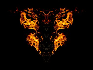 abstract frame of fire on black background clipart