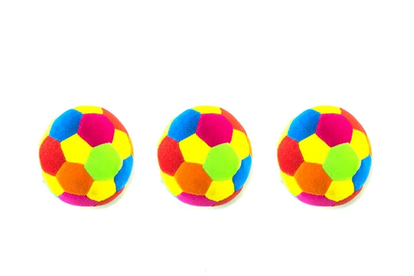 Trzy piłki na białym tle — Zdjęcie stockowe